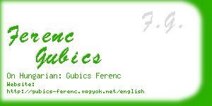 ferenc gubics business card